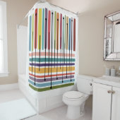 Rideaux De Douche Lignes simples Art Abstrait coloré (En situation)