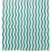 Rideaux De Douche Lignes turquoise déroutantes (Devant)