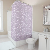 Rideaux De Douche Lila Violet et Blanc Points Abstraits (En situation)