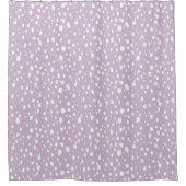 Rideaux De Douche Lila Violet et Blanc Points Abstraits (Devant)
