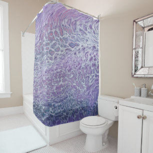 Rideaux De Douche Lilac Acrylique Pourrissant L'Art Fluide Abstrait