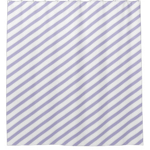 Rideaux De Douche Lilac clair et blanc diagonale rayures modernes