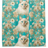 Rideaux De Douche Lilac Lynx Point Siamese Portrait Art (Devant)