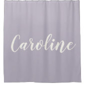 Rideaux De Douche Lilac Minimalist Calligraphy Nom personnalisé  (Devant)