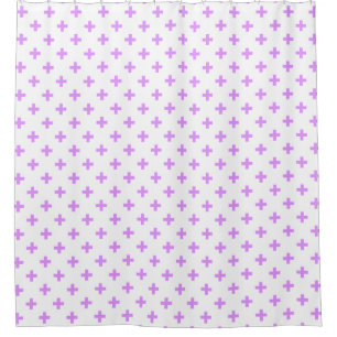 Rideaux De Douche Lilac polka croise sur blanc