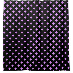 Rideaux De Douche Lilac polka croise sur noir