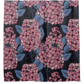 Rideaux De Douche Lilac rose sur bleu foncé (Devant)