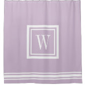 Rideaux De Douche Lilac violet et blanc Carré classique Monogramme (Devant)