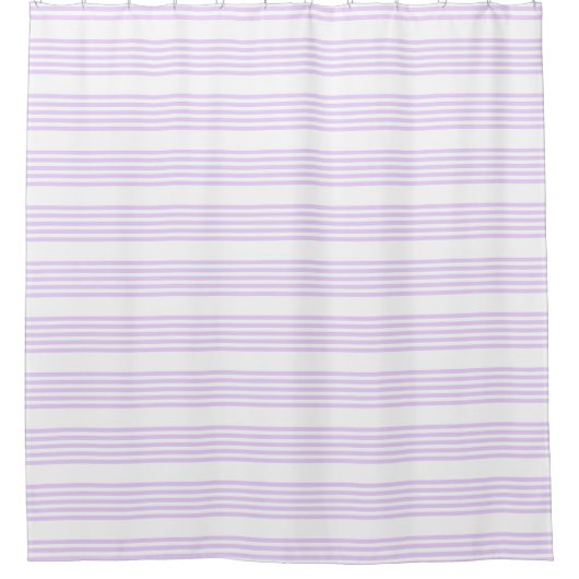 Rideaux De Douche Lilac violet et blanc cinq bandes motif (Devant)
