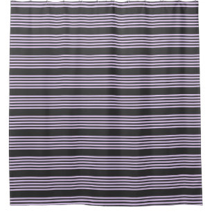 Rideaux De Douche Lilac violet et charbon de bois cinq bandes motif