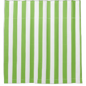 Rideaux De Douche Lime légère Vert et blanc Simple rayé (Devant)