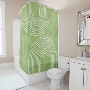 Rideaux De Douche Lin vert citron minimaliste