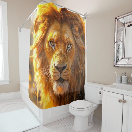Rideaux De Douche Lion (En situation)
