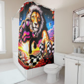 Rideaux De Douche Lion (En situation)