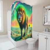 Rideaux De Douche Lion au coucher du soleil (En situation)
