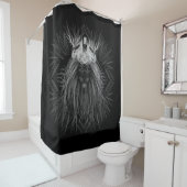 Rideaux De Douche Lion avec monogramme de couronne (En situation)