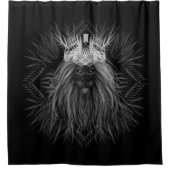 Rideaux De Douche Lion avec monogramme de couronne (Devant)
