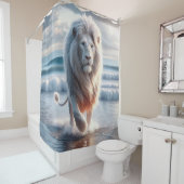 Rideaux De Douche Lion blanc (En situation)