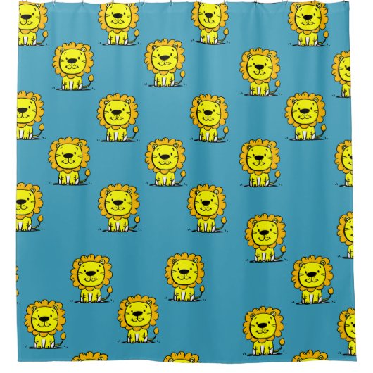 Rideaux De Douche Lion bleu mignon (Devant)