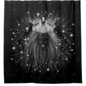 Rideaux De Douche Lion d'étoile avec monogramme de couronne (Devant)
