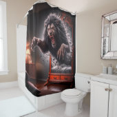 Rideaux De Douche Lion effrayant (En situation)