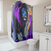 Rideaux De Douche Lion et femme (En situation)