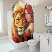 Rideaux De Douche Lion et Lady Art (En situation)
