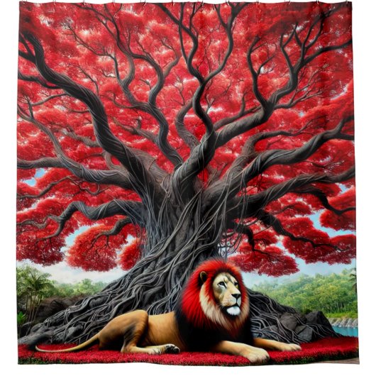 Rideaux De Douche Lion rouge (Devant)