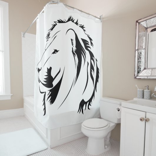 Rideaux De Douche Lion Tribal (En situation)