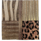 Rideaux De Douche Lioness Safari Chic Jungle Gold Modern Sparkle (Devant)