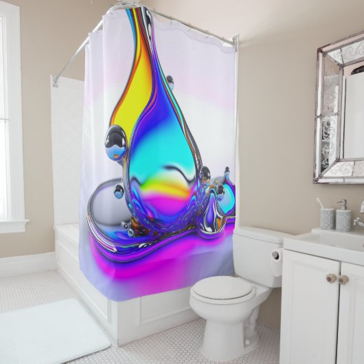 Rideaux De Douche Liquide Iridescendant (En situation)