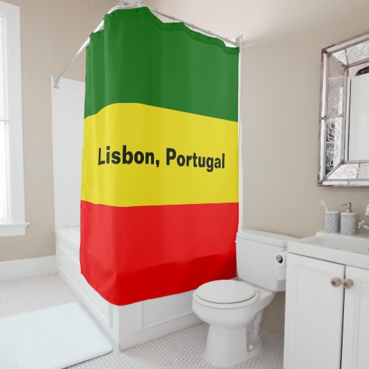 Rideaux De Douche Lisbonne, Portugal Drapeaux (En situation)