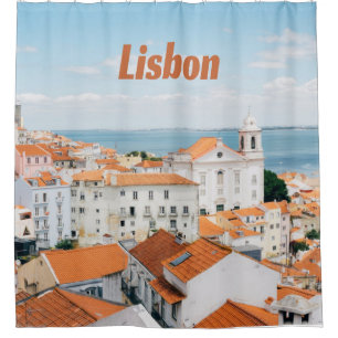 Rideaux De Douche Lisbonne Portugal Plages de l'Atlantique Toits rou
