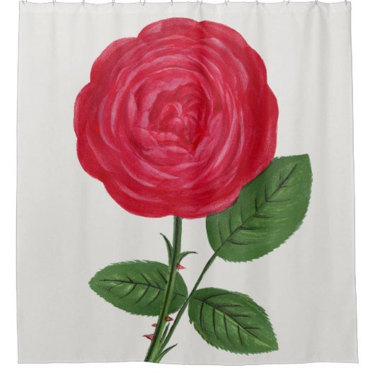 Rideaux De Douche Lithographie de rose antique, François-Frédéric Gr (Devant)