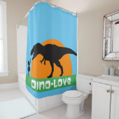 Rideaux De Douche Little girl and dinosaur (En situation)