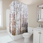 Rideaux De Douche Livre blanc Forêt de bouleaux (En situation)