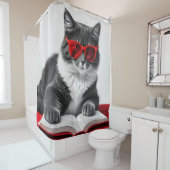 Rideaux De Douche Livre de lecture Cat (En situation)