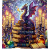 Rideaux De Douche Livres de sorcier de dragon mystique (Devant)