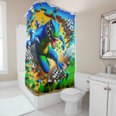 Rideaux De Douche Lizard Art (En situation)