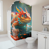 Rideaux De Douche Lizard orange (En situation)