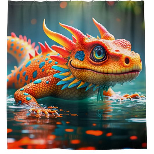Rideaux De Douche Lizard orange (Devant)