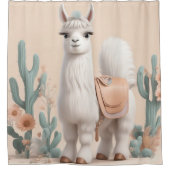 Rideaux De Douche Llama à selle dans le désert (Devant)
