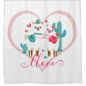 Rideaux De Douche Llama en amour (Devant)
