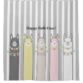 Rideaux De Douche Llamas aux couleurs rétro (Devant)