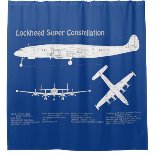Rideaux De Douche Lockheed L-1049 Super Constellation - Plans ABD (Devant)