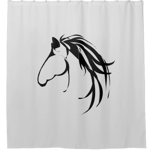 Rideaux De Douche Logo classique Art moderne Horse Farm Animal (Devant)