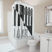 Rideaux De Douche Logo d'illusion de jazz en direct (En situation)