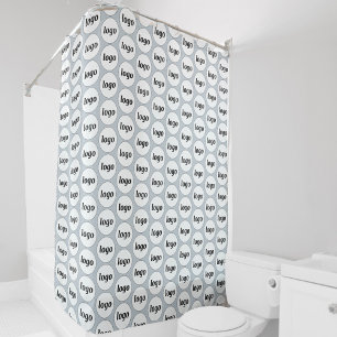 Rideaux De Douche Logo Motif commercial en poudre bleu