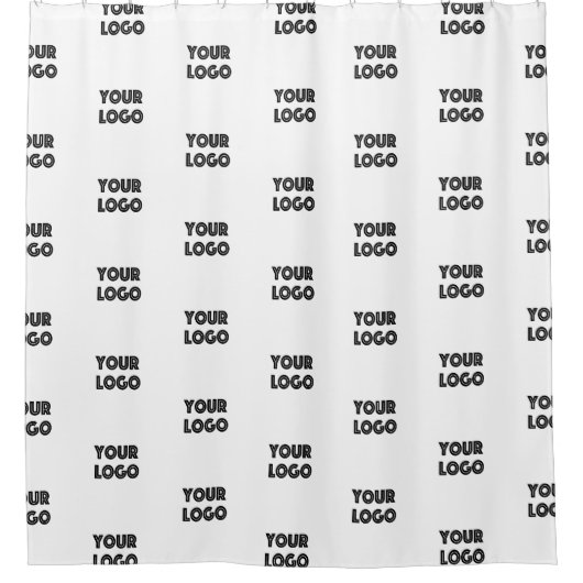 Rideaux De Douche Logo simple à répéter | Blanc (Devant)