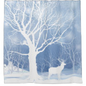 Rideaux De Douche Lone Buck Elk dans la neige (Devant)